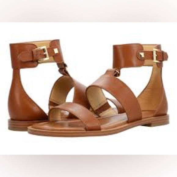 Michael Kors Amos gladiator Sandals brown leather women’s size 9.5 summer preppy - Picture 7 of 7